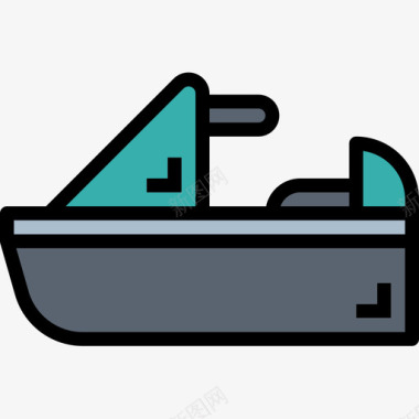 摩托艇驱动2线性颜色图标图标