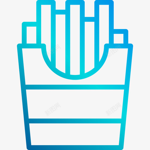 薯条食品和饮料6线性梯度图标svg_新图网 https://ixintu.com 线性梯度 薯条 食品和饮料6