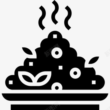 米饭55号餐厅字形图标图标