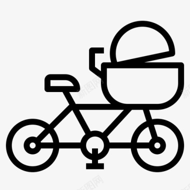 婴儿车家庭生活方式图标图标