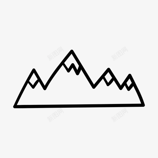山目标手绘图标svg_新图网 https://ixintu.com 山峰 异想天开 手绘 目标 素描