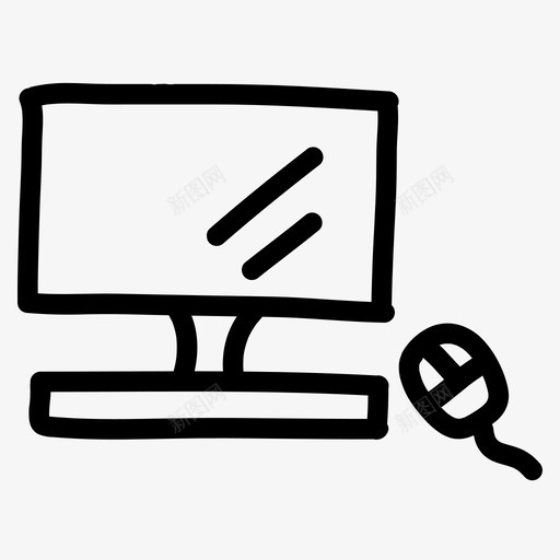 电脑桌面涂鸦图标svg_新图网 https://ixintu.com 手绘 教育 晨光 桌面 涂鸦 电脑