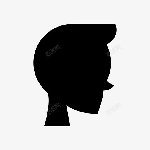 男性头部侧面图标svg_新图网 https://ixintu.com 侧面 头部 用户 男性 男性头部轮廓