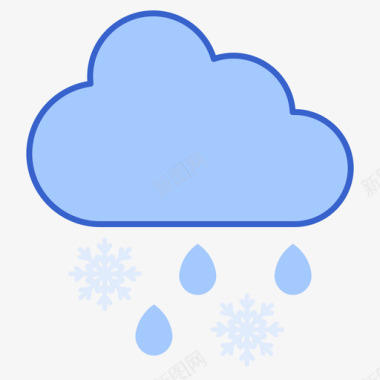 雨夹雪天气221线形颜色图标图标