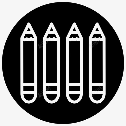 彩色铅笔文具用品线图标svg_新图网 https://ixintu.com 彩色 文具 用品 铅笔