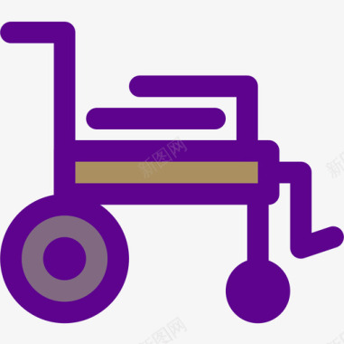 轮椅紧急8线性颜色图标图标