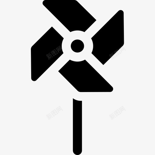 风车可持续能源1填充图标svg_新图网 https://ixintu.com 可持续能源1 填充 风车