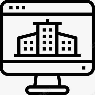 房地产网站和windows界面2线性图标图标
