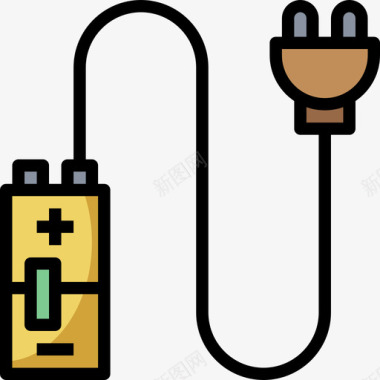 电池电源和能量12线性颜色图标图标