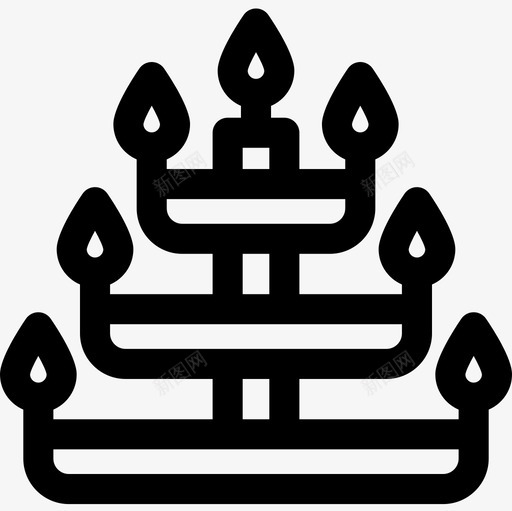 CandelbraDiwali4线性图标svg_新图网 https://ixintu.com Candelbra Diwali 线性