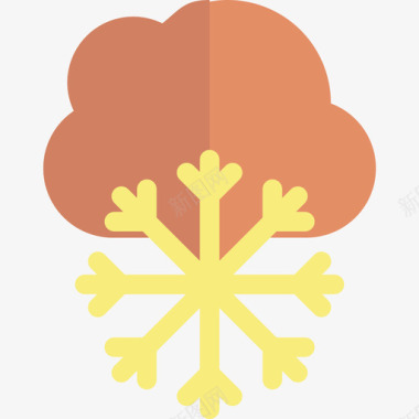 雪花自然65平坦图标图标