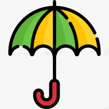 伞葡萄牙5线形颜色图标图标