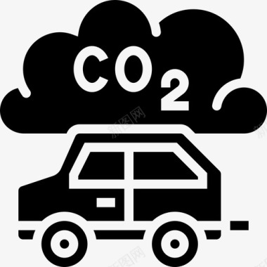 二氧化碳核元素2字形图标图标