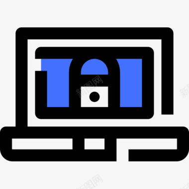 笔记本电脑电脑34蓝色图标图标