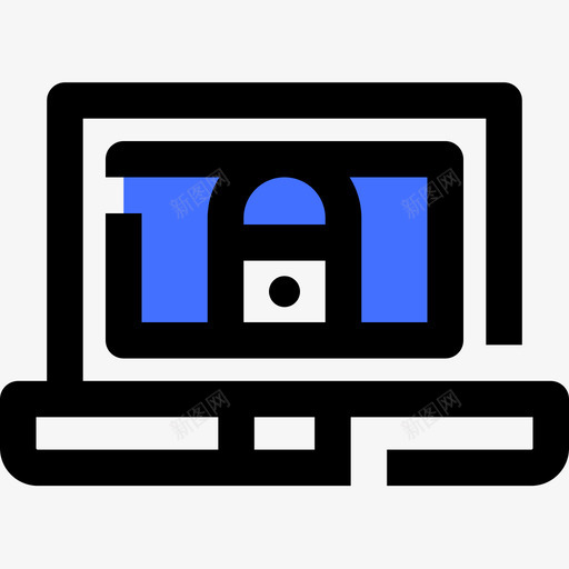 笔记本电脑电脑34蓝色图标svg_新图网 https://ixintu.com 电脑34 笔记本电脑 蓝色