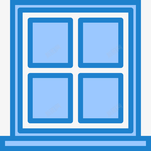窗户家用18蓝色图标svg_新图网 https://ixintu.com 家用18 窗户 蓝色