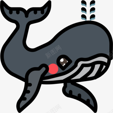 鲸鱼动物17线形颜色图标图标