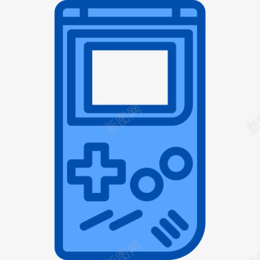 游戏机复古小工具8蓝色图标图标