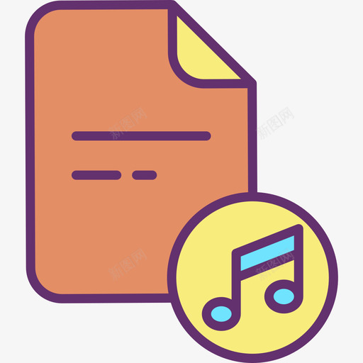 音乐文件音乐111线性彩色图标svg_新图网 https://ixintu.com 彩色 文件 线性 音乐