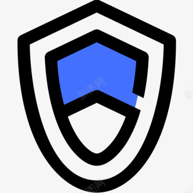 防护罩电脑34蓝色图标图标