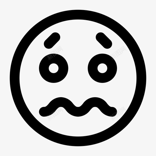 害怕表情符号脸图标svg_新图网 https://ixintu.com 害怕 笑脸 脸 表情符号 表情轮廓