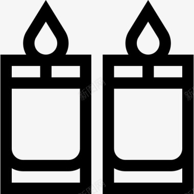 蜡烛精神的17直线的图标图标