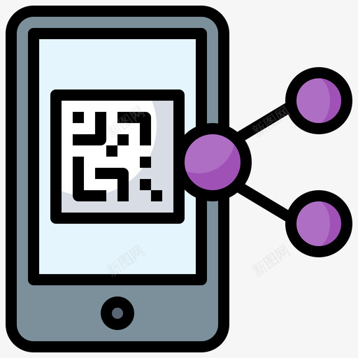 智能手机条形码和二维码2线性颜色图标svg_新图网 https://ixintu.com 智能手机 条形码和二维码2 线性颜色