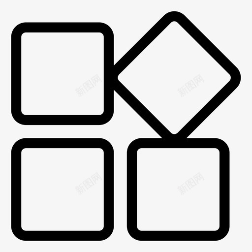 方块盒子形状图标svg_新图网 https://ixintu.com 形状 方块 瓷砖 盒子
