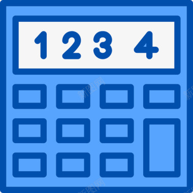 计算器数学5蓝色图标图标