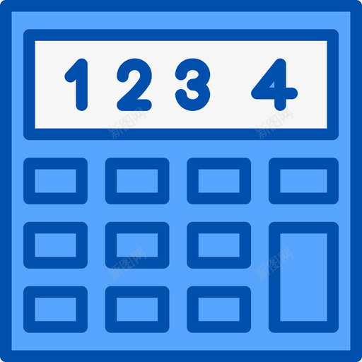 计算器数学5蓝色图标svg_新图网 https://ixintu.com 数学 蓝色 计算器