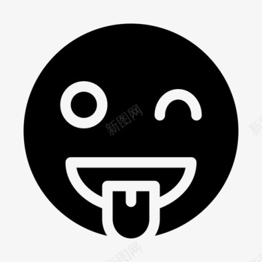 吐舌头表情符号感情图标图标