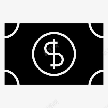 钞票美元钞票金融黑暗图标图标