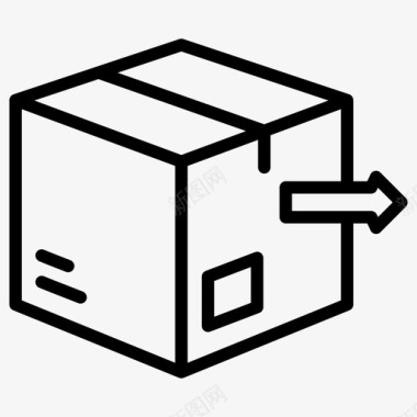 包裹物流配送纸板箱配送箱图标图标
