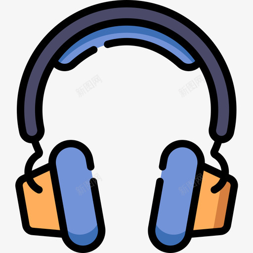 耳机音乐多媒体1线性颜色图标svg_新图网 https://ixintu.com 线性颜色 耳机 音乐多媒体1