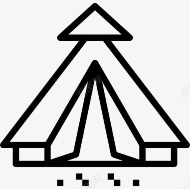 帐篷野营98直线型图标图标