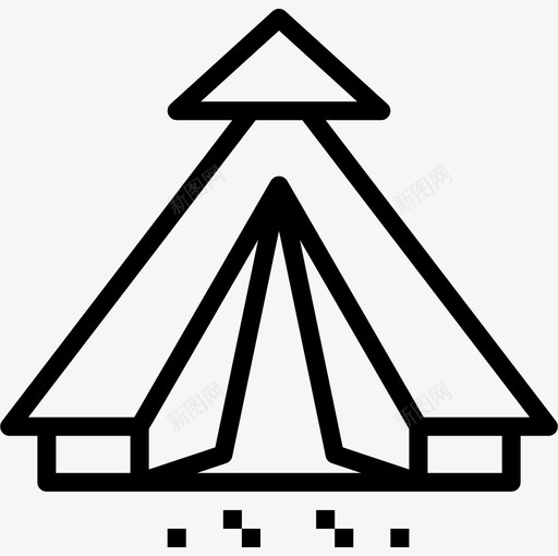 帐篷野营98直线型图标svg_新图网 https://ixintu.com 帐篷 直线 线型 野营