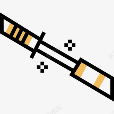 武士刀日本25黄影图标图标