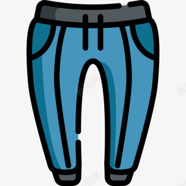运动裤衣服110线性颜色图标图标
