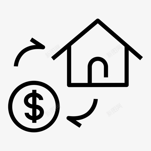 房地产价格购买住宅图标svg_新图网 https://ixintu.com 价格 住宅 图标 房地产 线图 购买