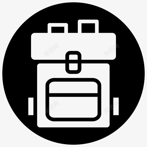 旅行包背包旅游者图标svg_新图网 https://ixintu.com 填充 旅游者 旅行包 用黑 背包 野营 面团