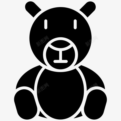 泰迪熊玩具填充熊图标svg_新图网 https://ixintu.com 填充熊 时间睡眠字形图标 泰迪熊 玩具 玩具熊
