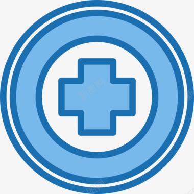 紧急按钮医疗保健10蓝色图标图标
