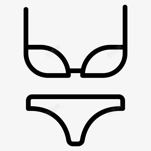 比基尼时尚女性图标svg_新图网 https://ixintu.com 夏季 女性 时尚 比基尼 泳装 海滩轮廓