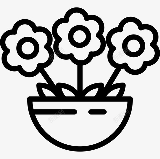 花卉农业园艺线性图标svg_新图网 https://ixintu.com 农业园艺 线性 花卉