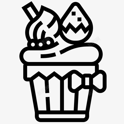 纸杯蛋糕面包房奶油图标svg_新图网 https://ixintu.com 奶油 派对 甜点 生日 纸杯 蛋糕 装饰 面包房