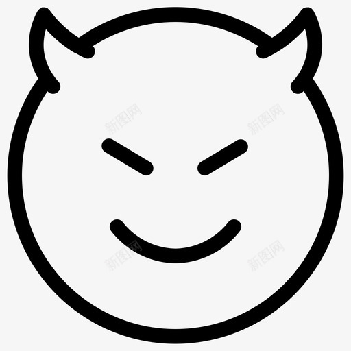 恶魔表情符号微笑图标svg_新图网 https://ixintu.com 微笑 恶魔 符号 表情