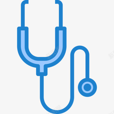 听诊器保健32蓝色图标图标