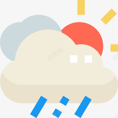 云天气和季节1平坦图标图标