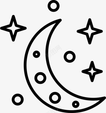 月亮新月天空图标图标