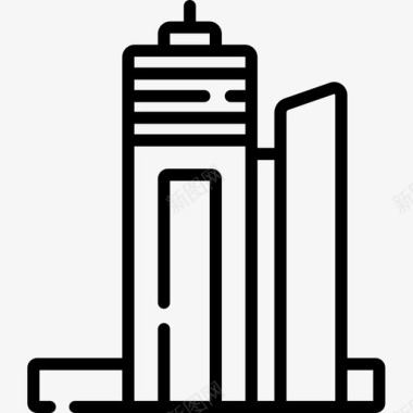 建筑与城市城市生活31线性图标图标
